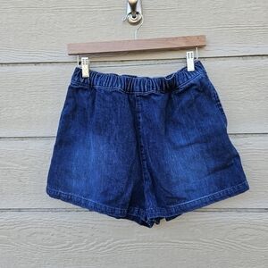 Jeanerica Jeans denim pull-on elastic waist high rise shorts SEE MEASUREMENTS